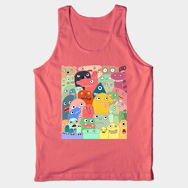 Amazing Doodles Monsters T-shirt & Gift Accessories Tank Top by MIRgallery